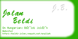 jolan beldi business card